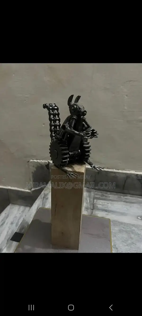 Handmade Industrial Metal Art Sculpture with Gears and Machine Parts