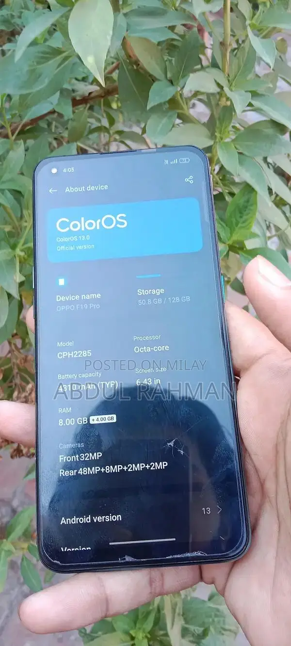 Oppo F19 Pro Smartphone - Excellent Condition Full Package