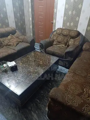 Photo - Foam and Wood Sofa Set with Minor Wear
