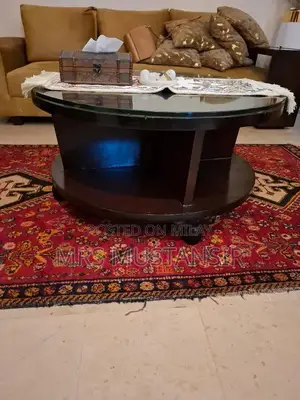 3,2,1 Wooden Sofa Set with Center Glass Table