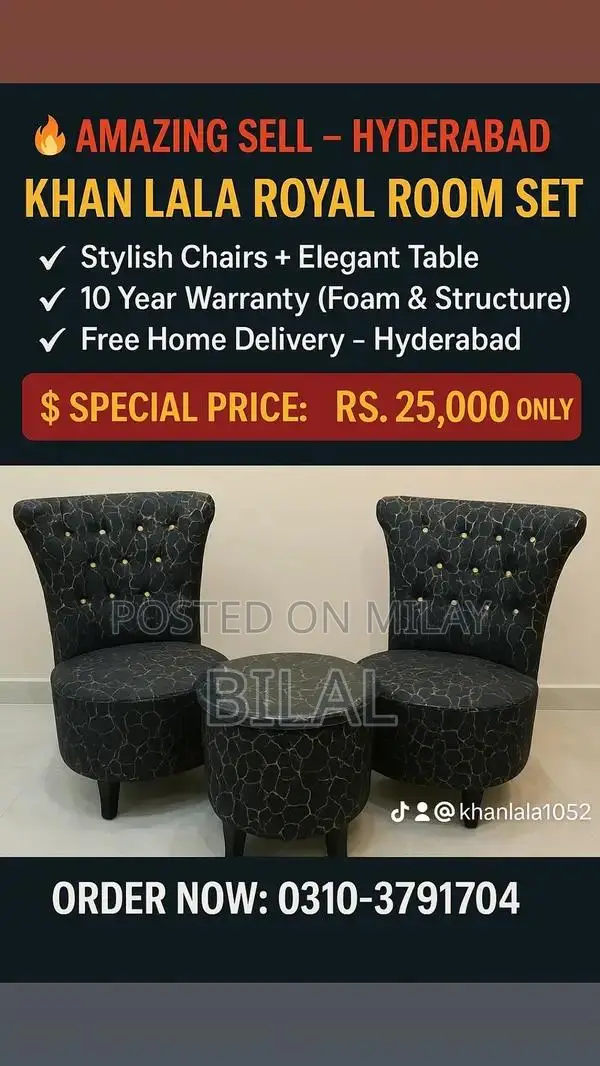 Compact Two-Chair Low Table for Living Room or Bedroom