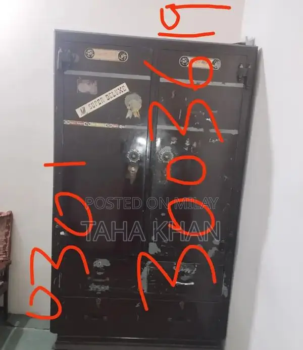 Used Dark Brown Iron Storage Cabinet/Wardrobe