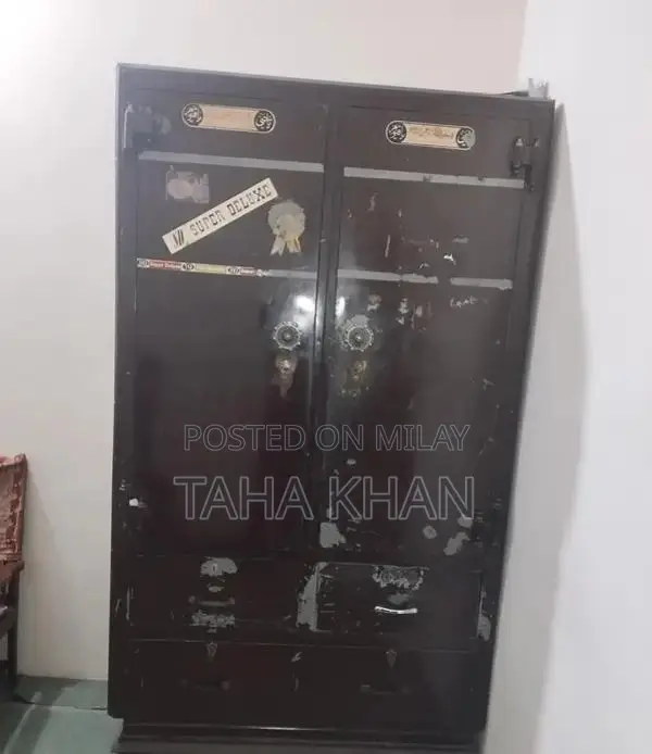 Used Dark Brown Iron Storage Cabinet/Wardrobe