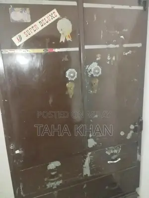 Used Dark Brown Iron Storage Cabinet/Wardrobe