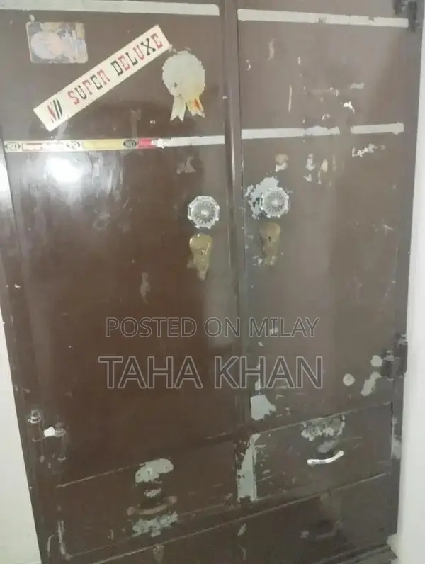 Used Dark Brown Iron Storage Cabinet/Wardrobe