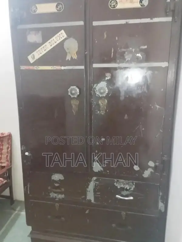 Used Dark Brown Iron Storage Cabinet/Wardrobe