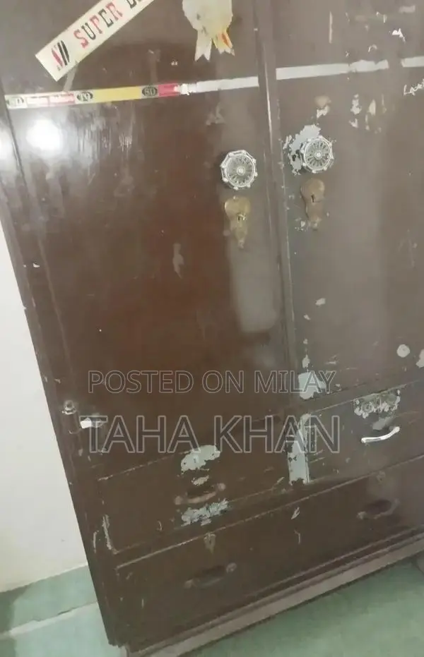 Used Dark Brown Iron Storage Cabinet/Wardrobe