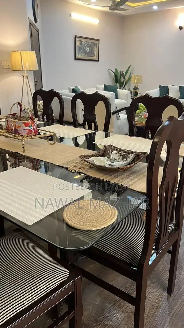 Wooden 8-Seater Dining Table with 8 Matching Chairs