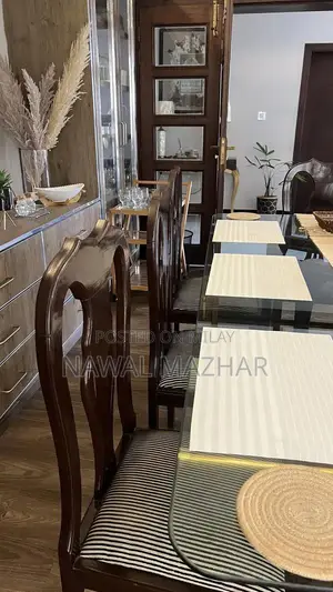 Wooden 8-Seater Dining Table with 8 Matching Chairs