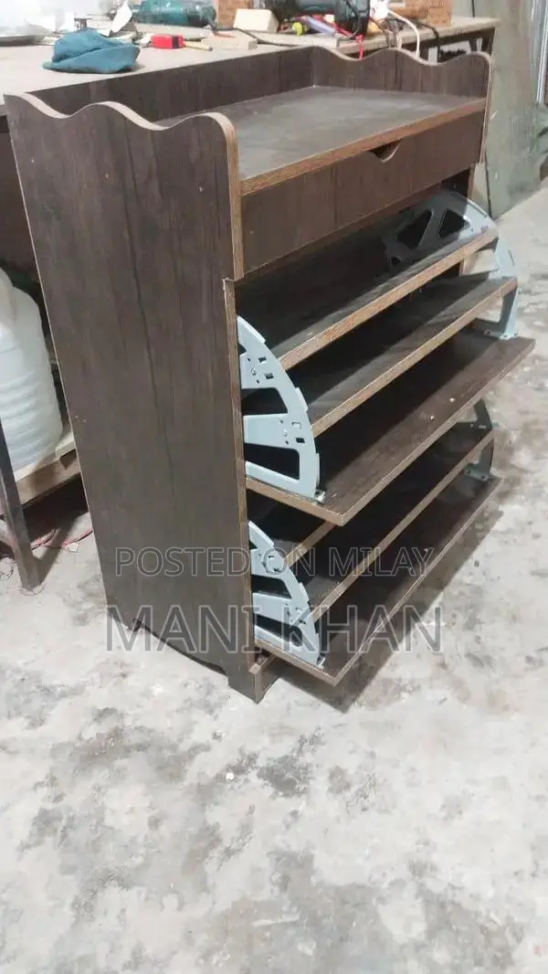 Wooden Shoe Rack with Single Drawer - Stylish Storage Solution