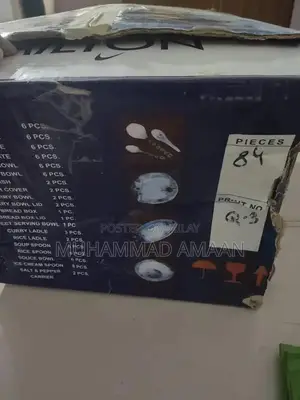 Milton 84-Piece Plastic Dinner Set with Elegant Floral Design