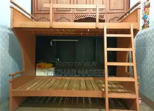 Sturdy Wooden Double Bunk Bed for 4 Adults with Storage