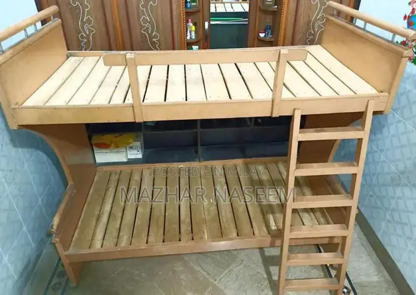 Sturdy Wooden Double Bunk Bed for 4 Adults with Storage