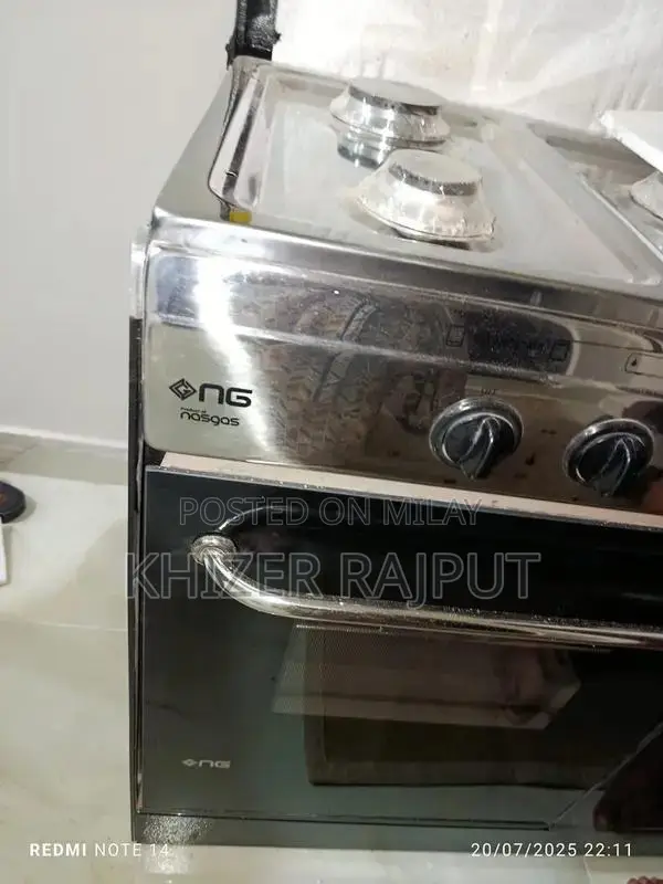 Nasgas 6 Burner Gas Stove with Oven and Stainless Steel Finish