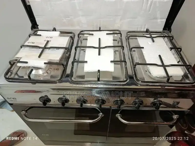 Nasgas 6 Burner Gas Stove with Oven and Stainless Steel Finish
