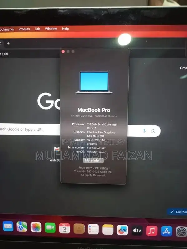 MacBook Pro 2017 13-inch Non-Touchbar Laptop