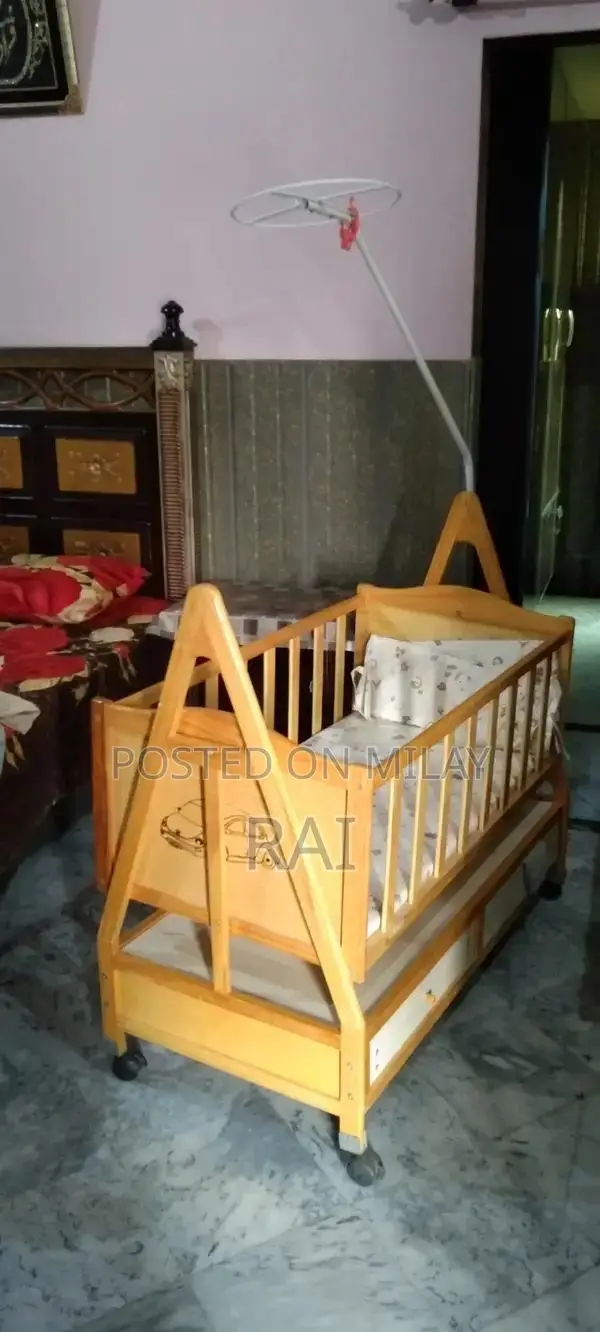 Wooden Outdoor Swing Set with Mosquito Net and Children's Bed Frame