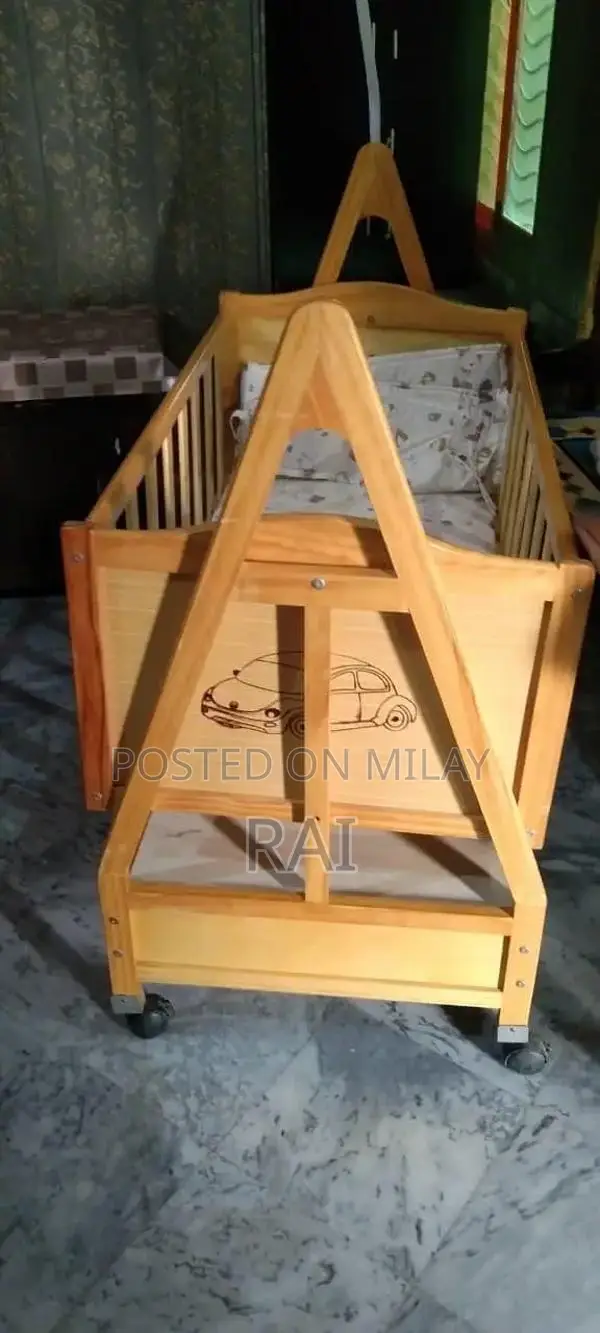 Wooden Outdoor Swing Set with Mosquito Net and Children's Bed Frame