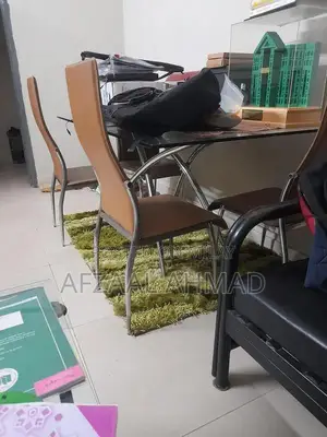 Elegant Steel Dining Table Set with 8 Chairs