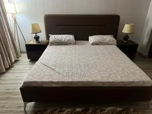 Photo - Modern Bedroom Set: Bed Frame with Matching Nightstand