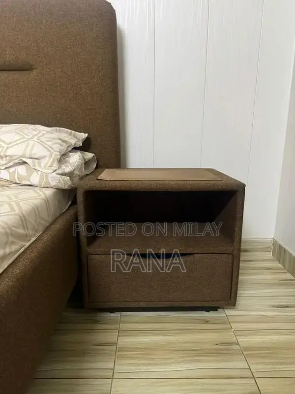 Modern Bedroom Set: Bed Frame with Matching Nightstand