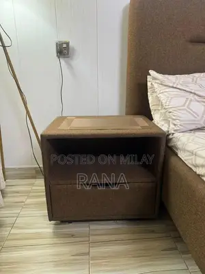 Modern Bedroom Set: Bed Frame with Matching Nightstand