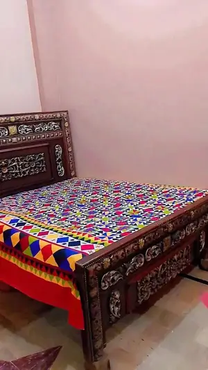 Solid Wood Bed Frame - Sturdy and Well-Maintained