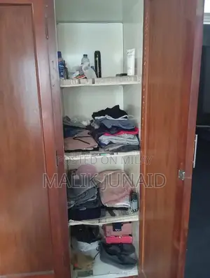 Large Diyar Wood Ceiling Height Wardrobe with Multiple Compartments