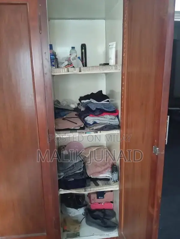 Large Diyar Wood Ceiling Height Wardrobe with Multiple Compartments