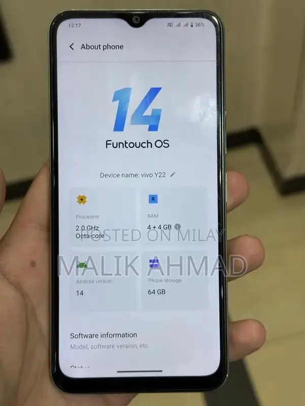 Vivo Smartphone Compact Design 4GB RAM 64GB Storage