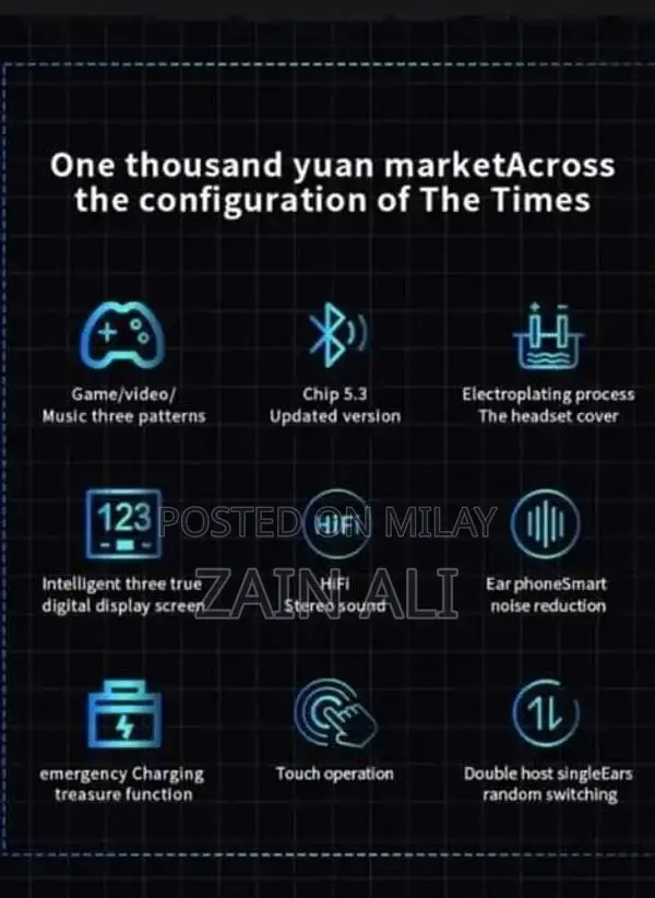 Wireless Bluetooth Plastic Earphones with Connectivity