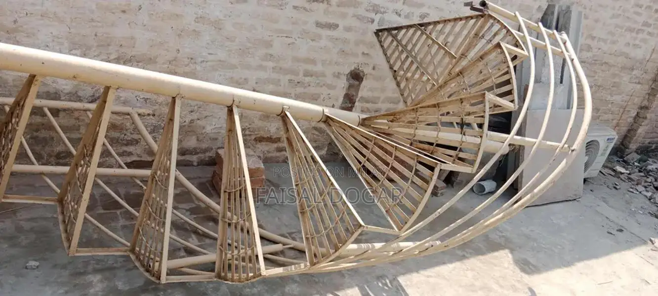 Decorative Iron Spiral Ladder - 11.5 Feet Total Home Staircase Design