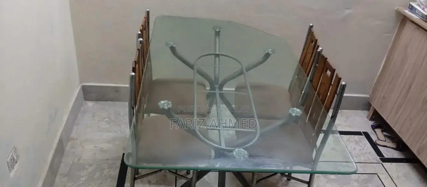 Glass Dining Set with Four Chairs - Excellent Condition