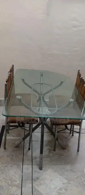 Glass Dining Set with Four Chairs - Excellent Condition