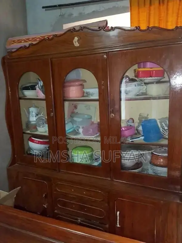 Vintage Wooden Bed Set with Side Tables and Storage