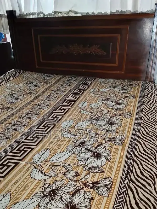 Vintage Wooden Bed Set with Side Tables and Storage