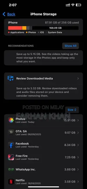 256GB Apple Smartphone Dual SIM Water-Resistant