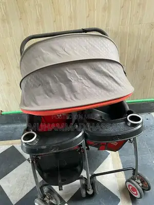 Double Seat Baby Pram Stroller - Nearly New Condition