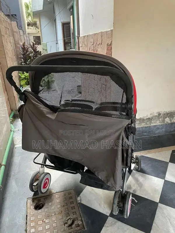 Double Seat Baby Pram Stroller - Nearly New Condition