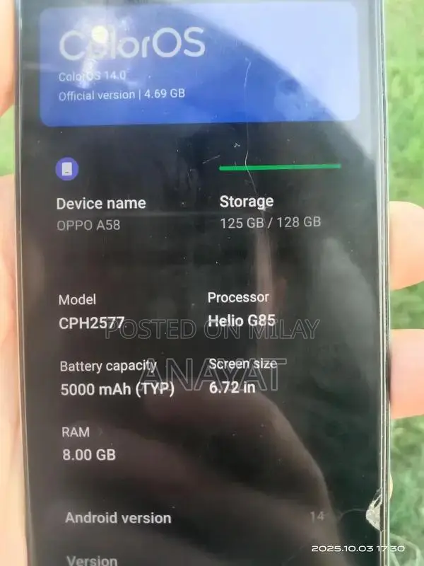 Oppo A58 Smartphone - Excellent Condition, PTA Approved, Like New