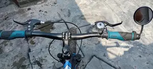 Blue and Black Fat Tire Bicycle with Front Suspension