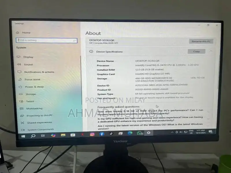 HP Desktop Computer i5 3rd Gen with SSD and HDD