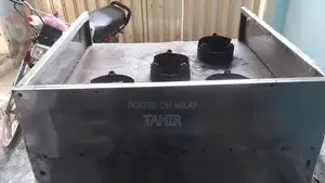 4-Burner Steal Cooking Station with 2 Storage Shelves