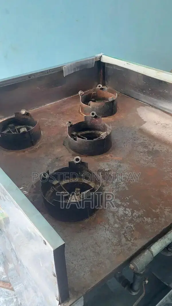 4-Burner Steal Cooking Station with 2 Storage Shelves