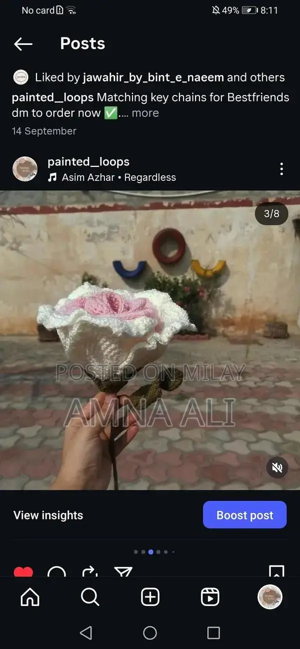 Handmade Crochet Thai Rose Decorative Accessory