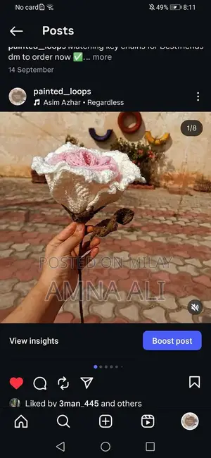 Handmade Crochet Thai Rose Decorative Accessory