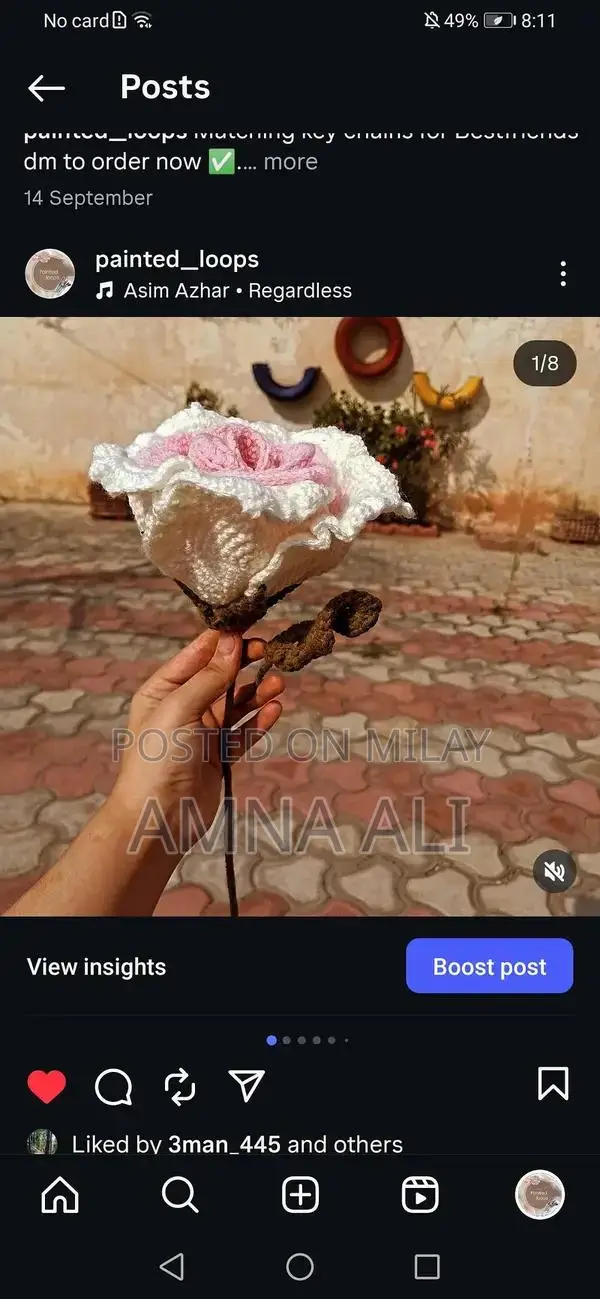 Handmade Crochet Thai Rose Decorative Accessory