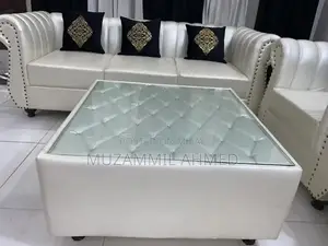 Photo - 5 Seater Sofa with Matching Central Table and Curtains
