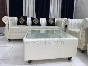 5 Seater Sofa with Matching Central Table and Curtains