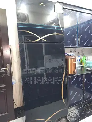 Electrolux 18 CFT Top Mount Black Refrigerator with Glass Door